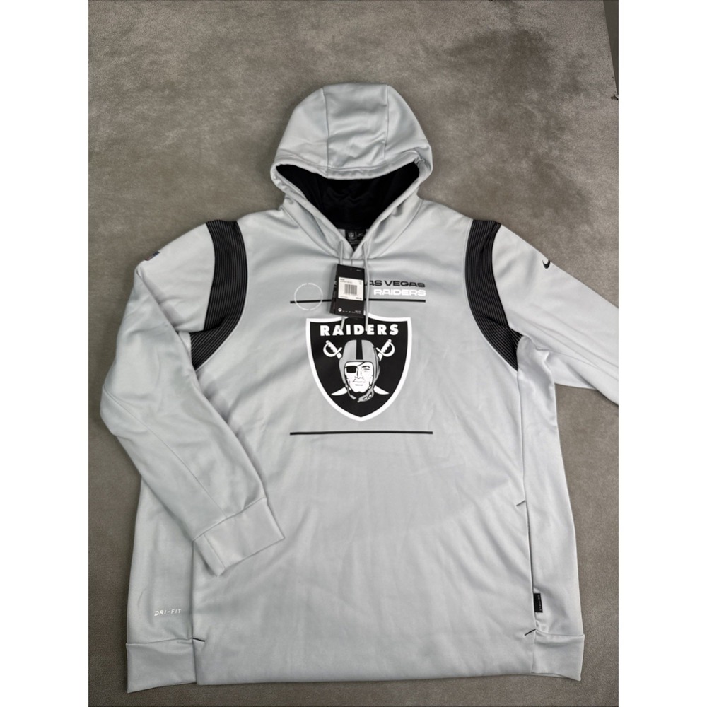 Nike Las Vegas Raiders NFL On Field Dri-FIT Hoodie 3XL Gray Pullover NWT